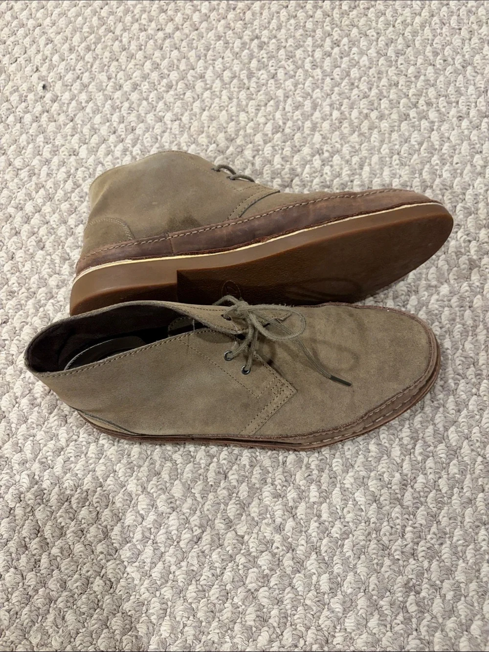 Clarks Men's Suede Chukka Boots in Taupe and Brown